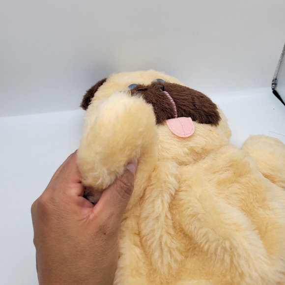 Vintage Hallmark Cards From 1993 Plush Stocking Stuffable Cream/Brown Soft Dog - Picture 10 of 13